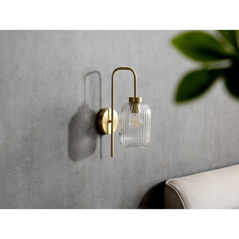 Vente-unique Vintage-Wandleuchten 2er-Set - Metall & Glas- 25 x 14 x 41 cm - Goldfarben - LOUXOR  