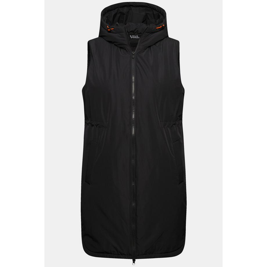 Ulla Popken Gilet déperlant à capuche avec fermeture à glissière à double sens  