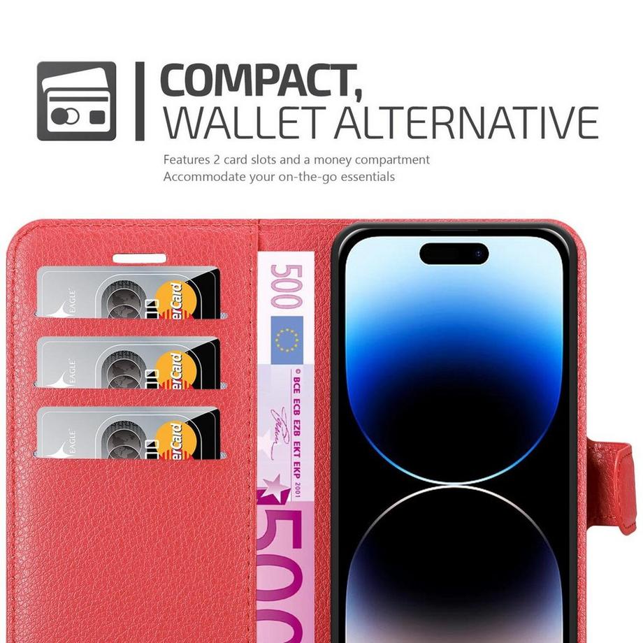 Cadorabo  Housse compatible avec Apple iPhone 14 PRO - Coque de protection avec fermeture magnétique, fonction de support et compartiment pour carte 