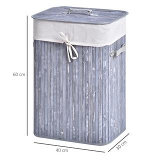 Northio Wäschekorb, Bambus, Grau  