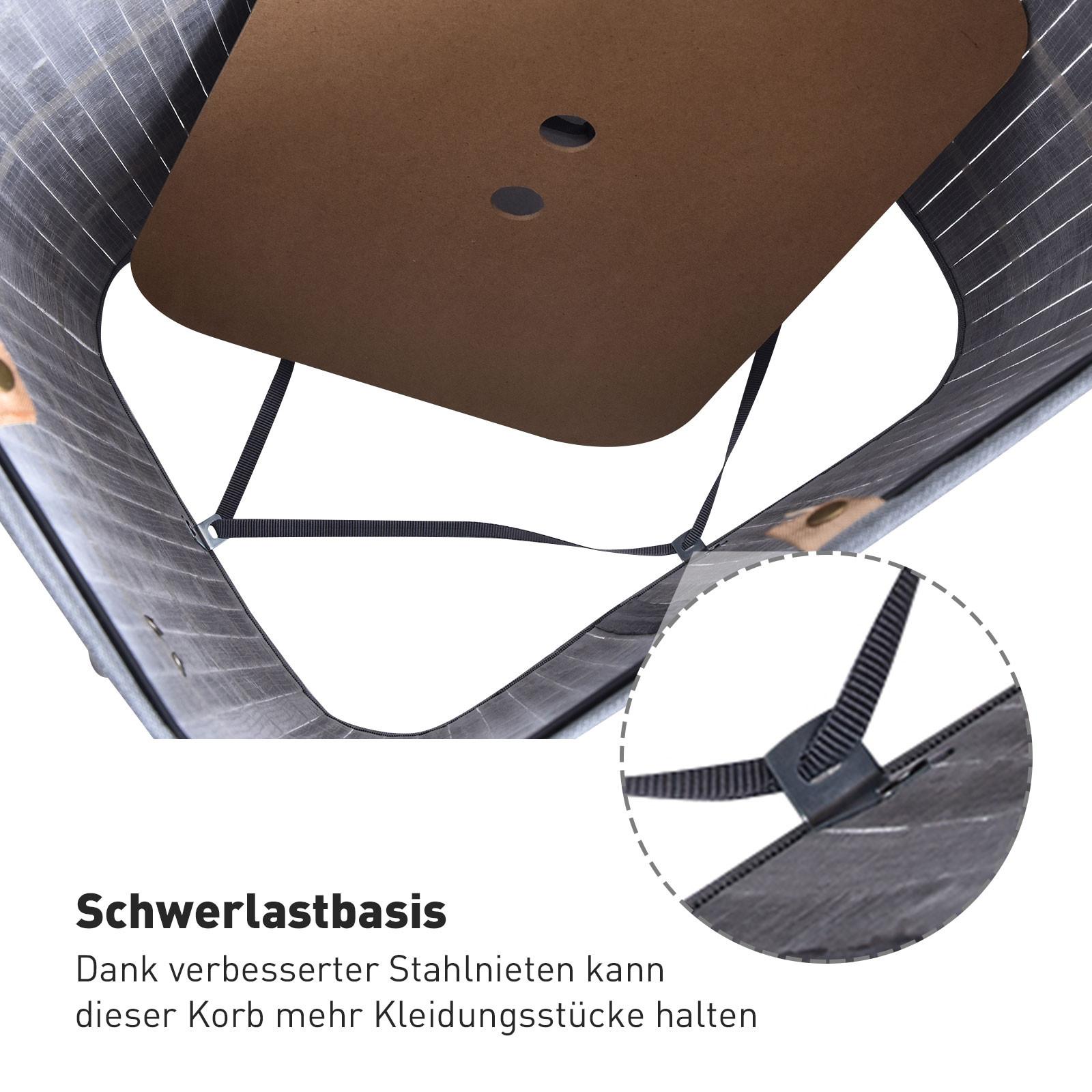 Northio Wäschekorb, Bambus, Grau  