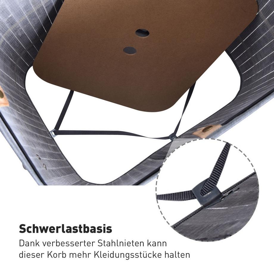 Northio Wäschekorb, Bambus, Grau  