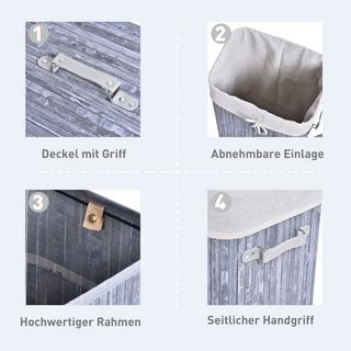 Northio Wäschekorb, Bambus, Grau  