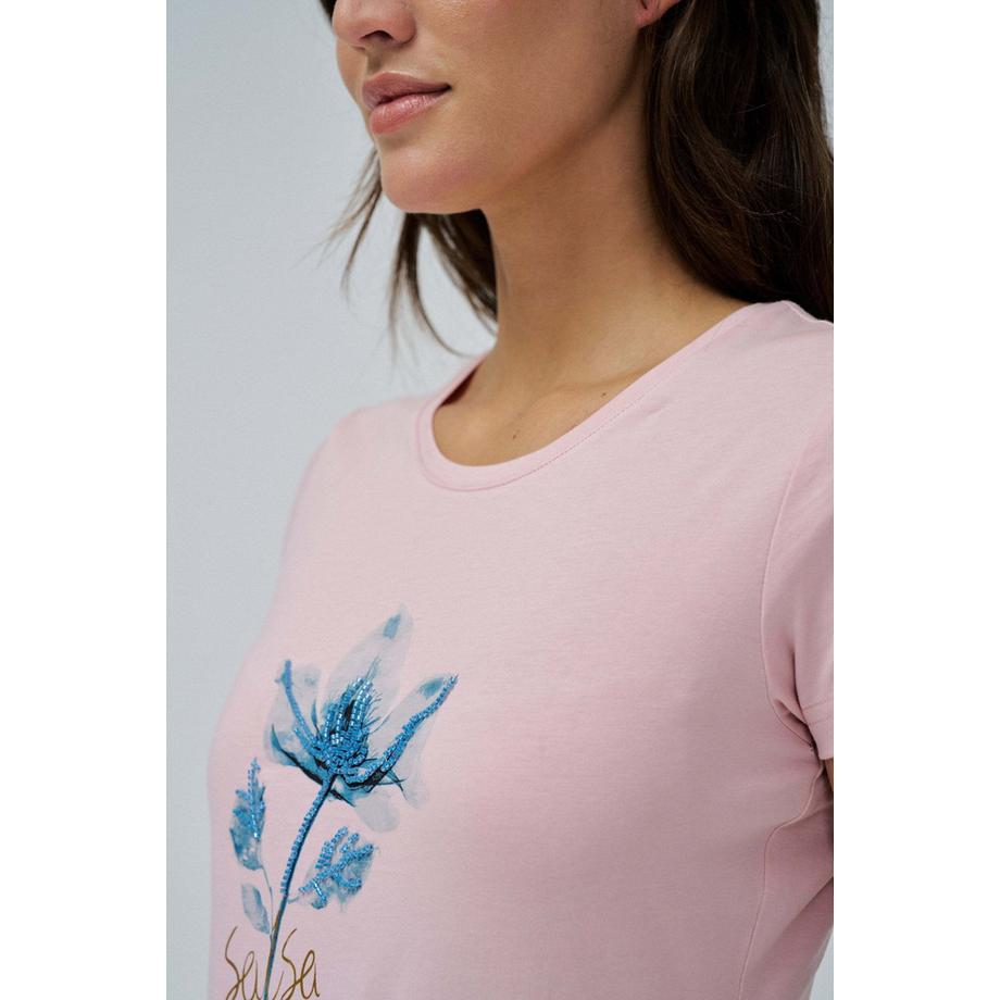 Salsa T-Shirt Graphic Flower Print  