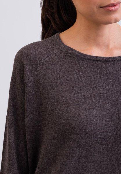 CASH-MERE.CH  Kaschmir Rundhals Pullover mit Seitenschlitzen 