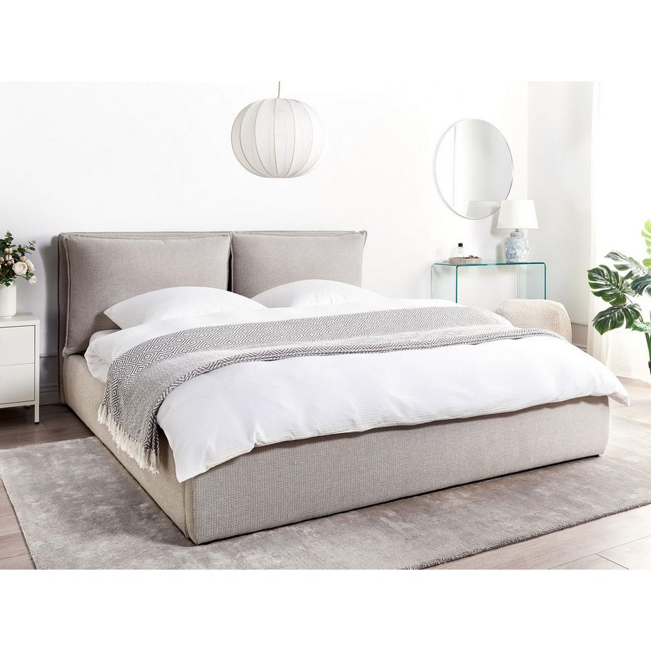 Beliani Lit ottoman en Tissu Moderne BAJONNA  