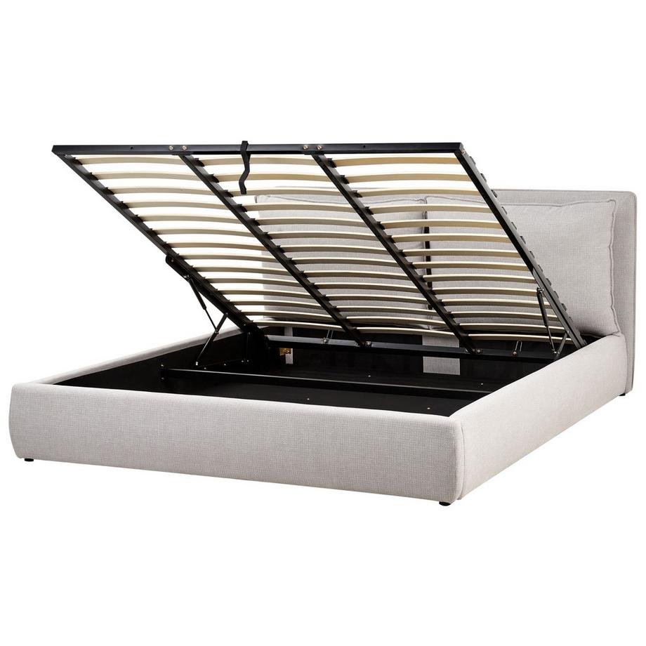 Beliani Lit ottoman en Tissu Moderne BAJONNA  