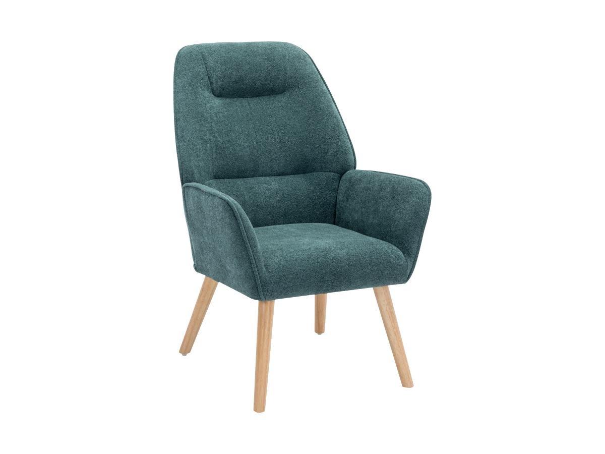 Vente-unique Fauteuil en tissu bleu canard OSIMO  