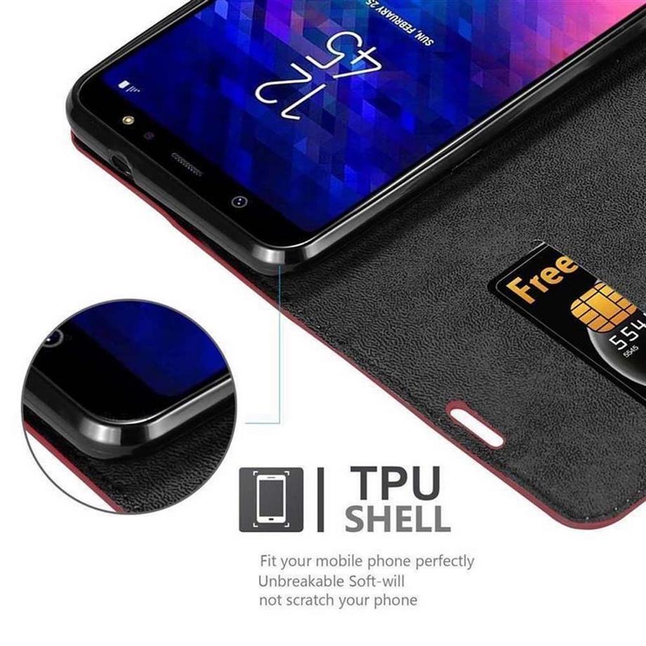 Cadorabo  Cadorabo Hülle kompatibel mit Samsung Galaxy A6 PLUS 2018 - Schutzhülle mit Magnetverschluss, Standfunktion und Kartenfach 