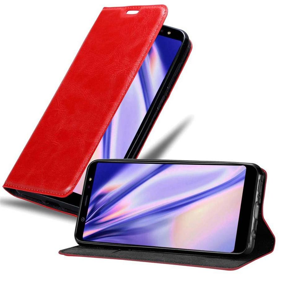 Cadorabo  Cadorabo Hülle kompatibel mit Samsung Galaxy A6 PLUS 2018 - Schutzhülle mit Magnetverschluss, Standfunktion und Kartenfach 