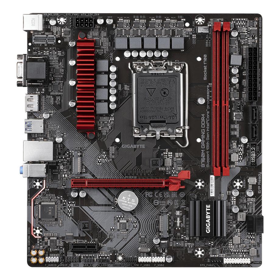 Gigabyte  B760M GAMING DDR4 Motherboard - Unterstützt Intel Core 14. Generation CPUs, 6+2+1 Phasen Digital VRM, bis zu 5333MHz DDR4 (OC), 2xPCIe 4.0 M.2, 2.5GbE LAN, USB 3.2 Gen1 