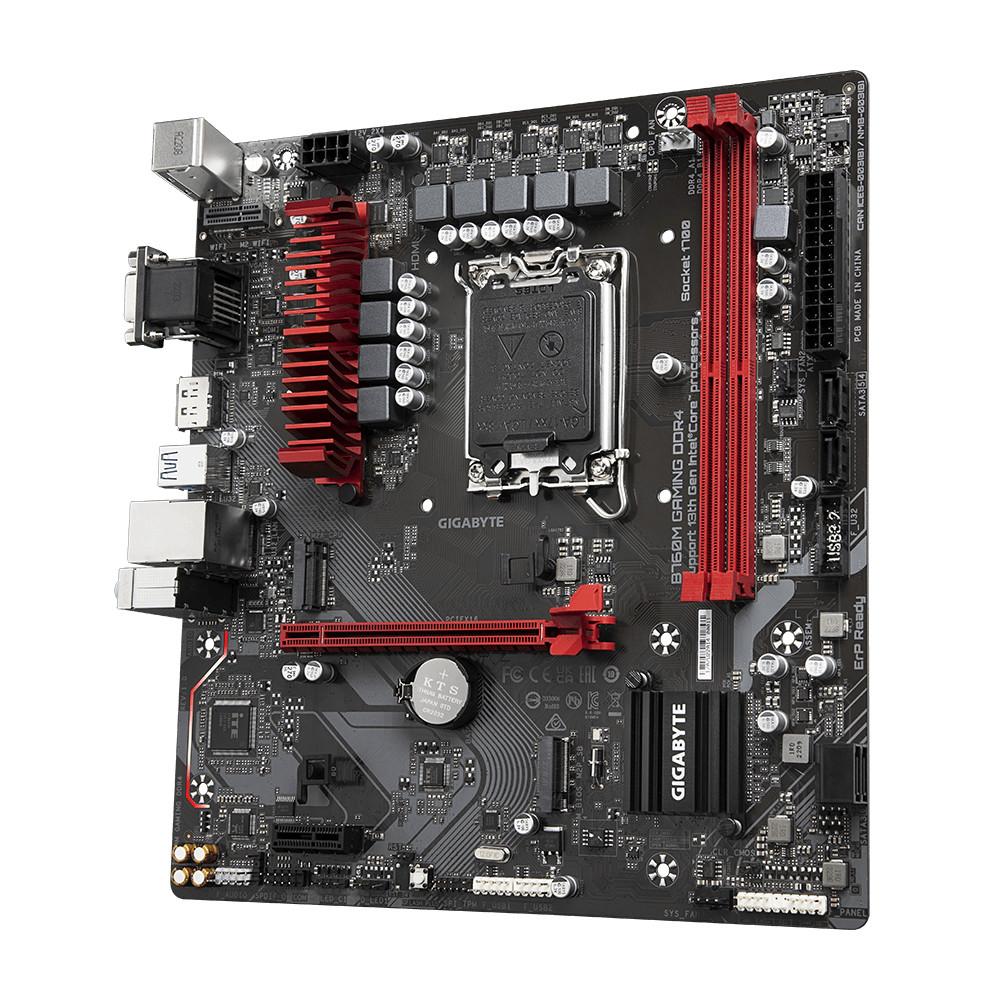 Gigabyte  B760M GAMING DDR4 Motherboard - Unterstützt Intel Core 14. Generation CPUs, 6+2+1 Phasen Digital VRM, bis zu 5333MHz DDR4 (OC), 2xPCIe 4.0 M.2, 2.5GbE LAN, USB 3.2 Gen1 
