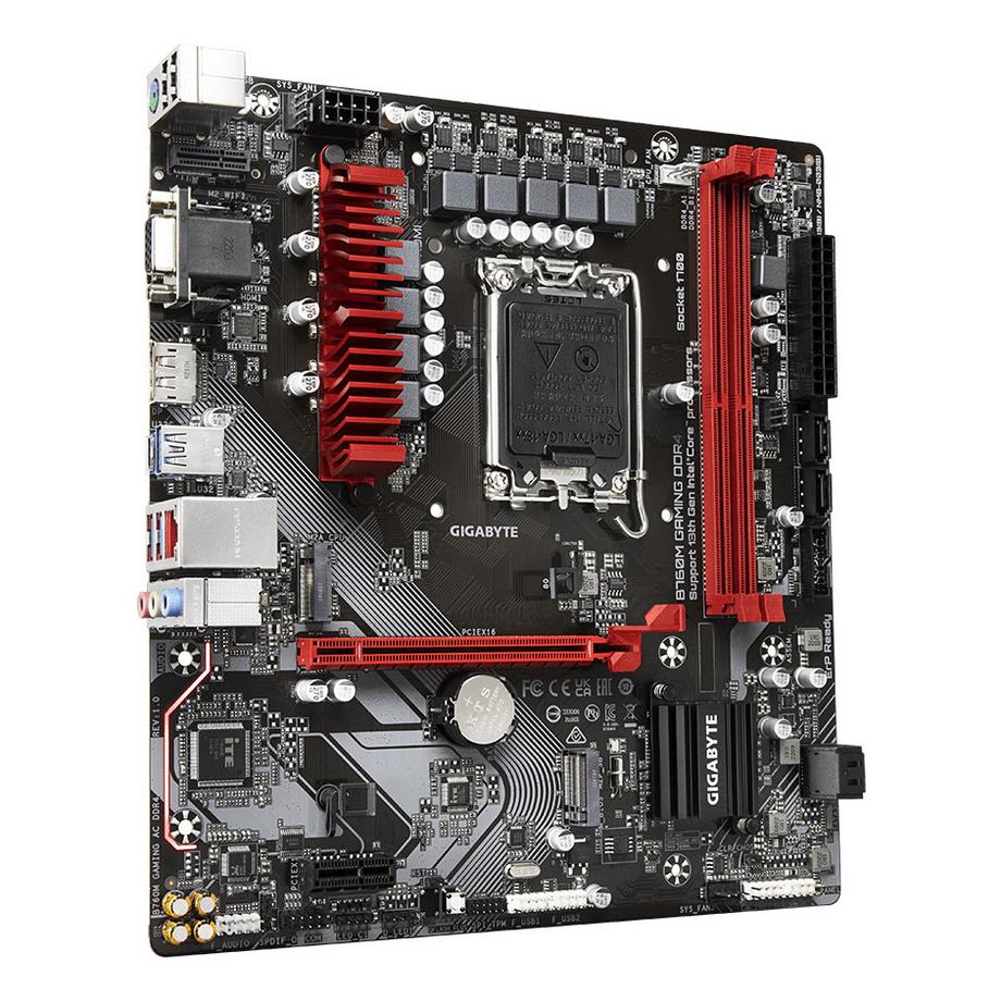 Gigabyte  B760M GAMING DDR4 Motherboard - Unterstützt Intel Core 14. Generation CPUs, 6+2+1 Phasen Digital VRM, bis zu 5333MHz DDR4 (OC), 2xPCIe 4.0 M.2, 2.5GbE LAN, USB 3.2 Gen1 
