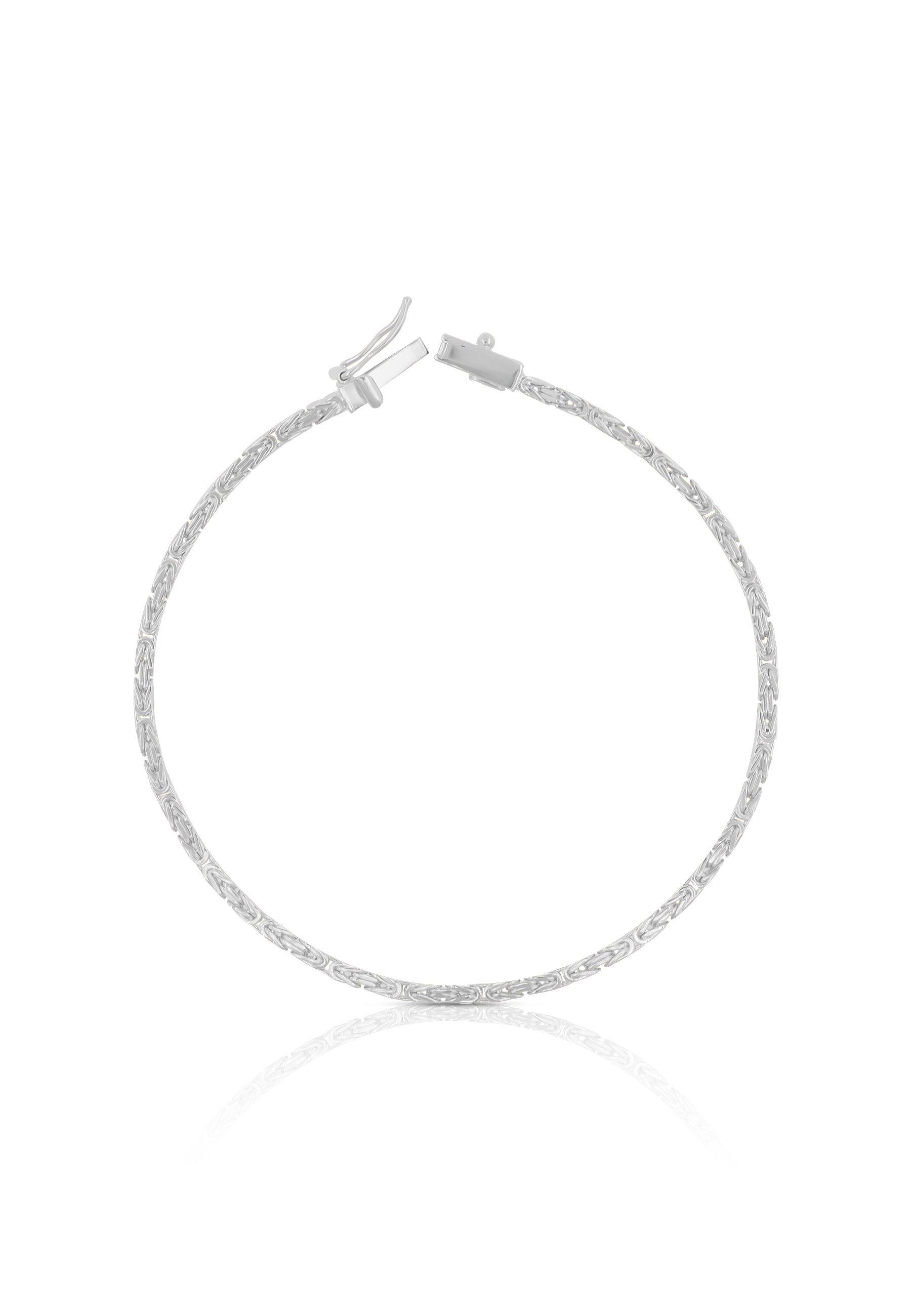 MUAU Schmuck  Bracelet chaine royale classique en or blanc 750, 19cm, 2mm 