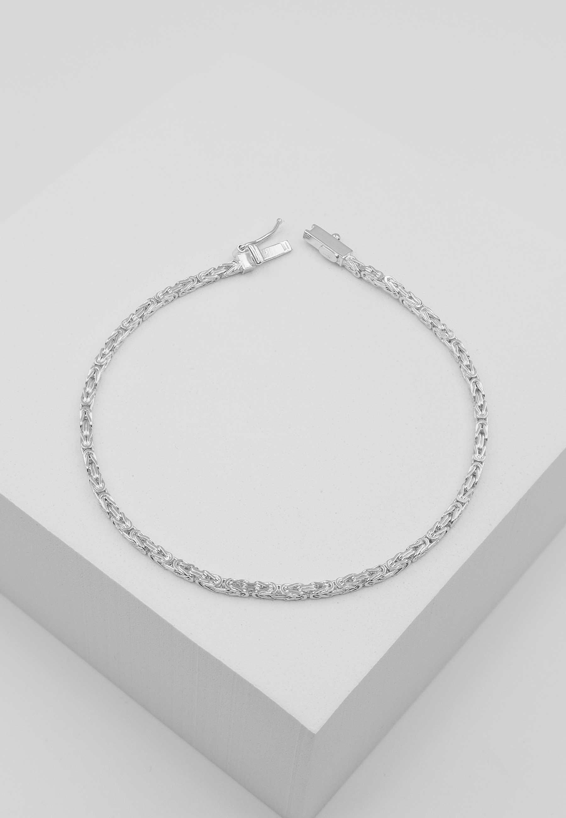 MUAU Schmuck  Bracelet chaine royale classique en or blanc 750, 19cm, 2mm 