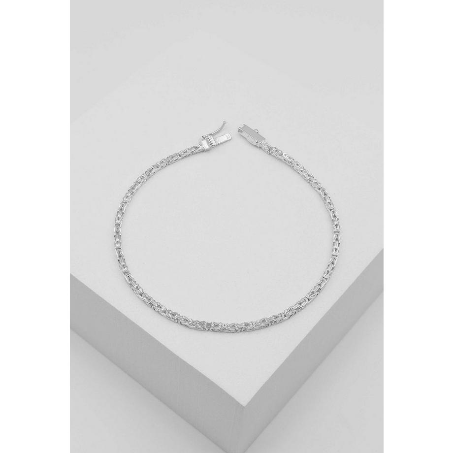 MUAU Schmuck  Bracelet Königskette klassisch Weissgold 750, 19cm, 2mm 