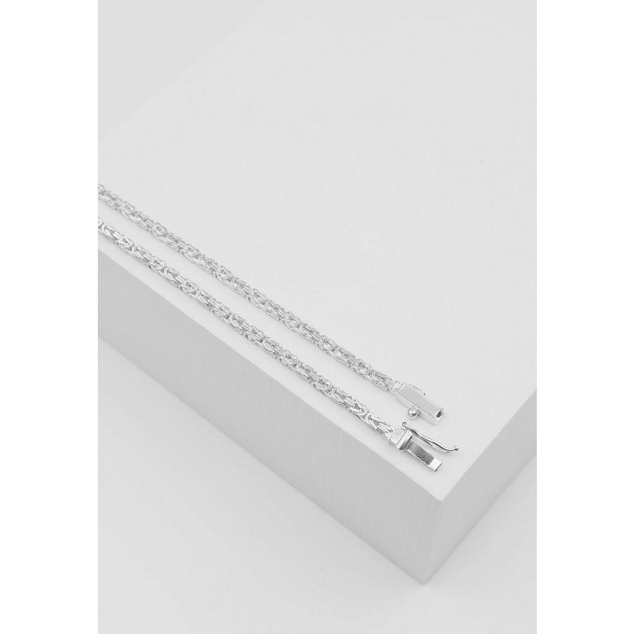 MUAU Schmuck  Bracelet Königskette klassisch Weissgold 750, 19cm, 2mm 