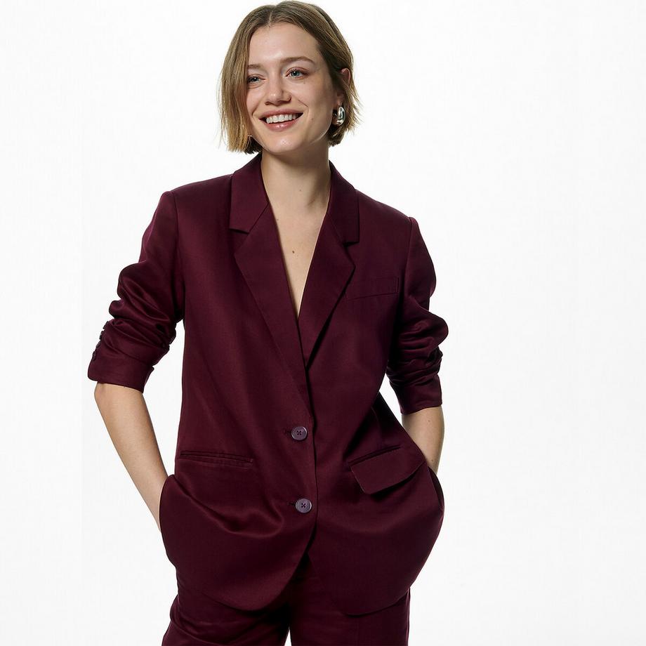 Blazer long coupe droite en TENCEL™