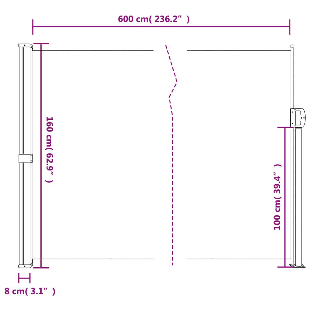 VidaXL tenda da sole laterale retrattile  