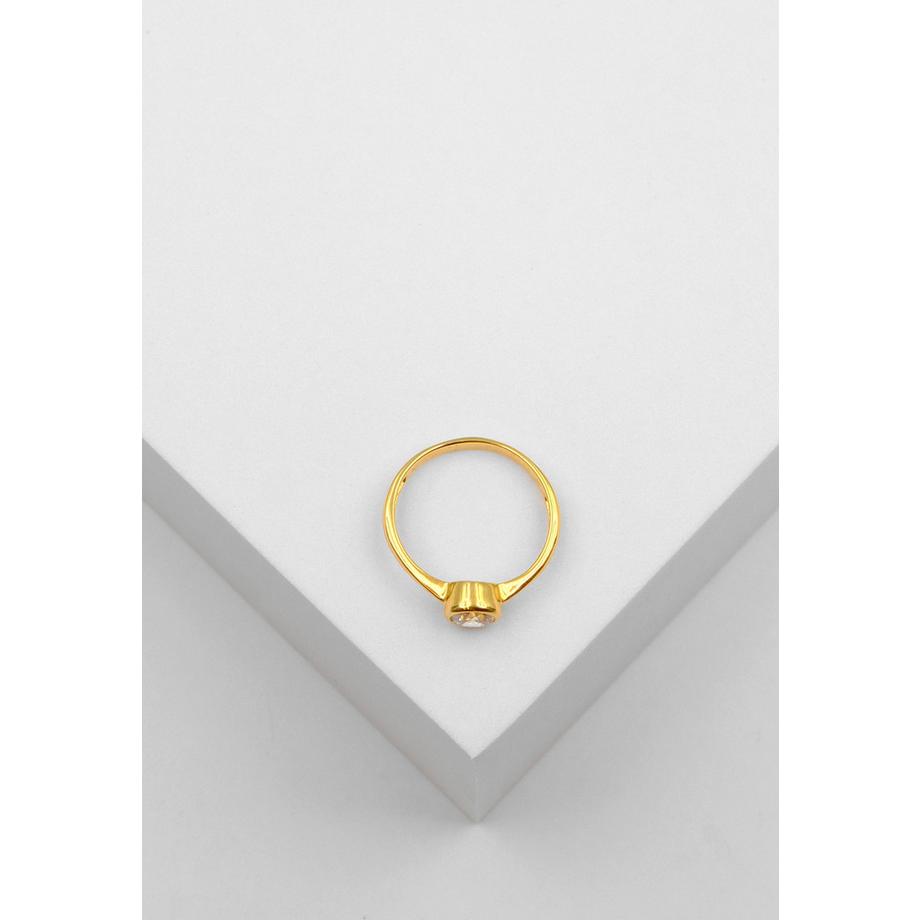 MUAU Schmuck  Bague en or jaune 750 Zircone 