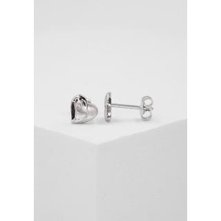 MUAU Schmuck  Ohrstecker Herz Weissgold 750, 7mm 