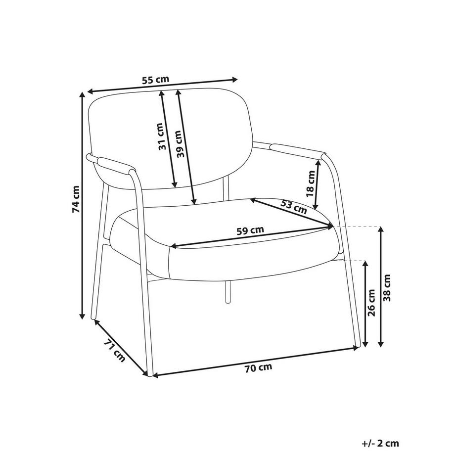 Beliani Sessel aus Stoff Retro AUSVIKA  