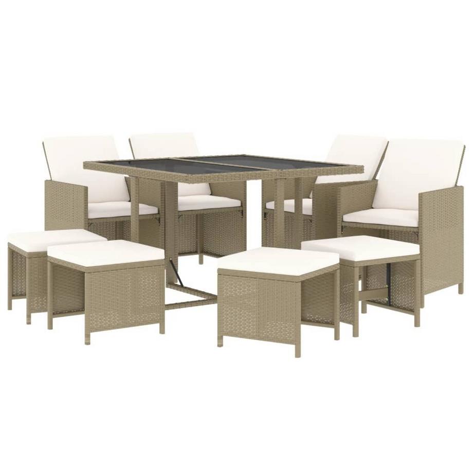 VidaXL set da pranzo per giardino Polirattan  