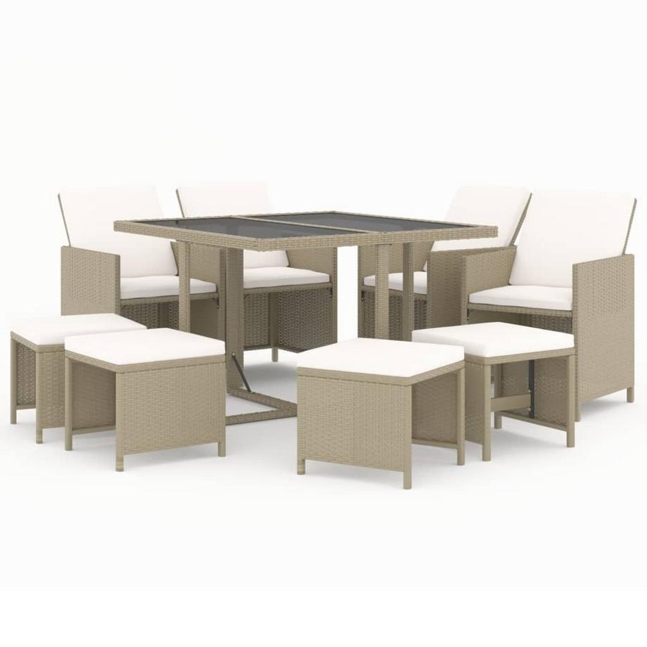 set da pranzo per giardino Polirattan