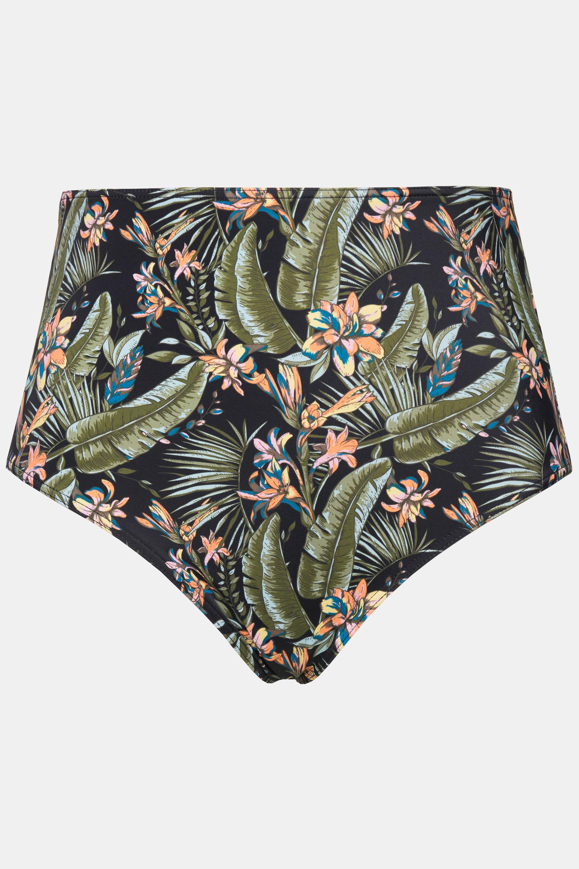 Studio Untold  Bas de bikini taille haute, avec imprimé tropical. Style panty 