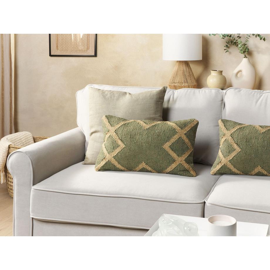 Beliani Lot de 2 coussins décoratifs en Jute Rustique GOPI  