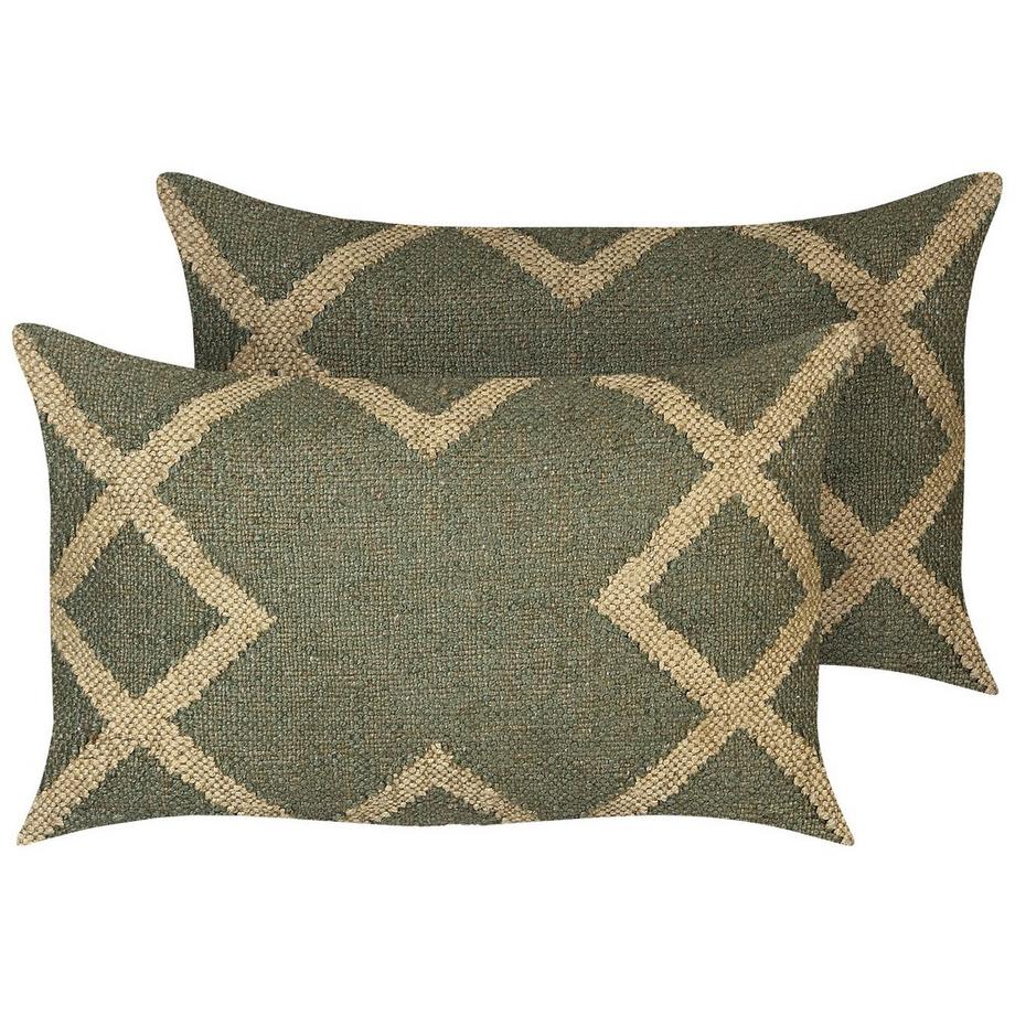 Lot de 2 coussins décoratifs en Jute Rustique GOPI