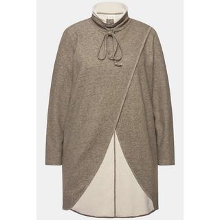 Ulla Popken  Sweat-shirt long en coton bio, col montant et manches longues 