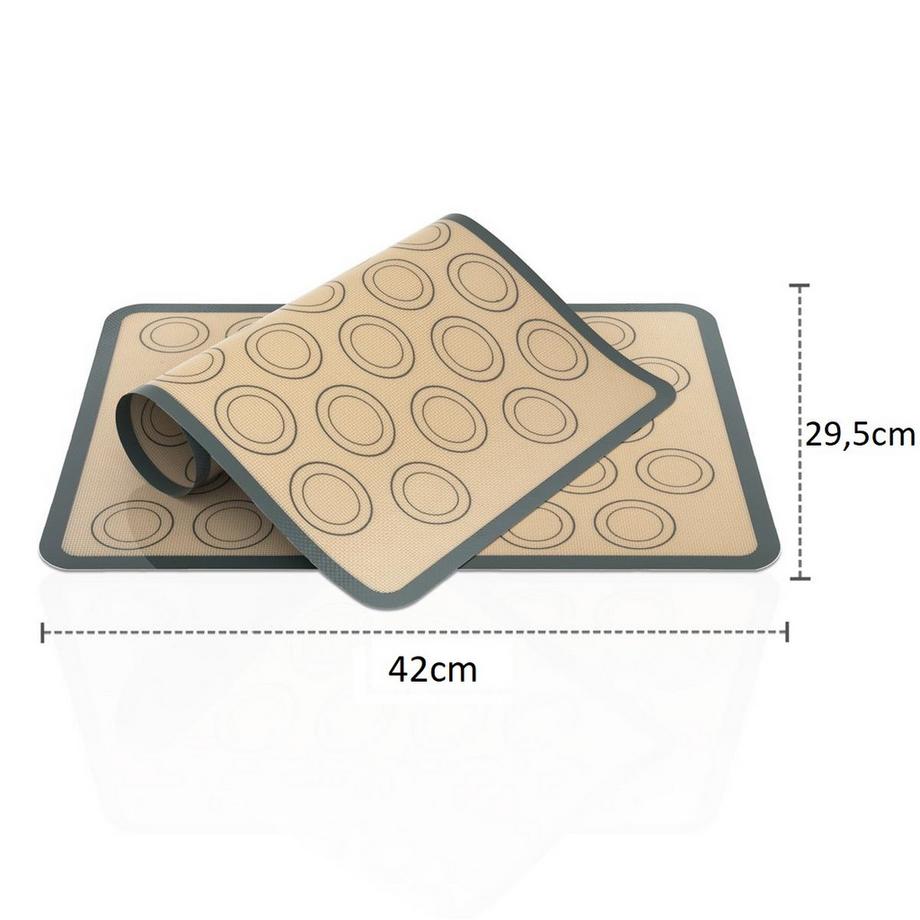 Intirilife  2x wiederverwendbare Silikon Macaron Backmatte 