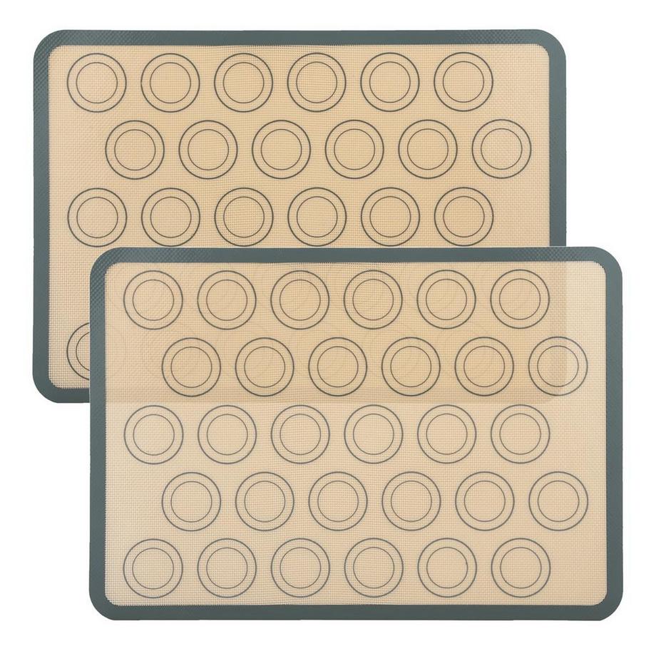 Intirilife  2x wiederverwendbare Silikon Macaron Backmatte 