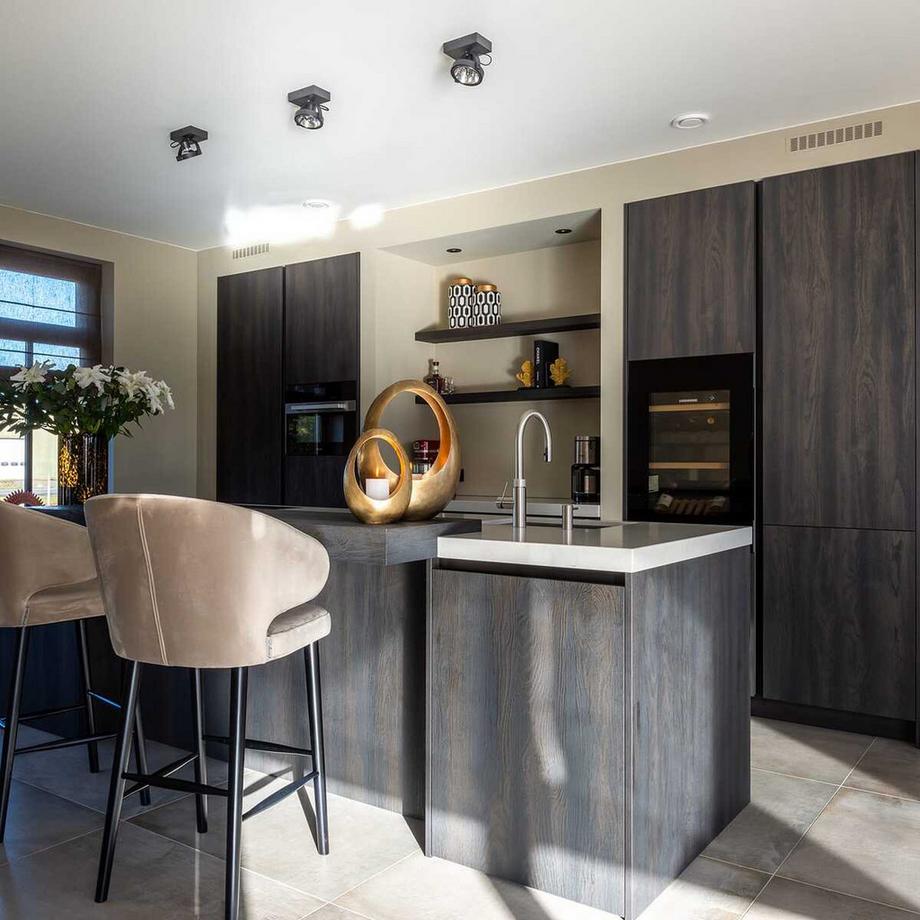 mutoni Chaise de bar Indigo kaki noir 106  