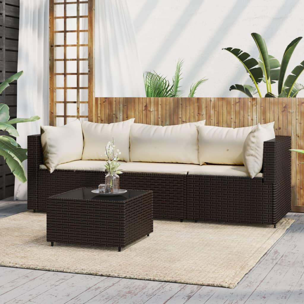 VidaXL set mobili da giardino Polirattan  