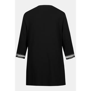 Ulla Popken  Sweatshirt, Punto-di-Roma, Stehkragen, 3/4-Arm 