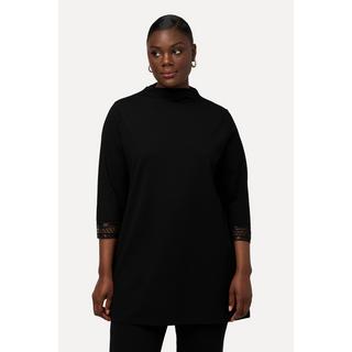 Ulla Popken  Sweatshirt, Punto-di-Roma, Stehkragen, 3/4-Arm 