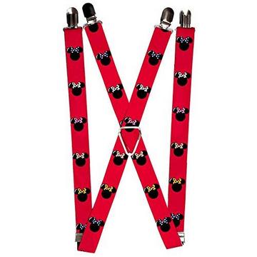 Buckle-Down Femme Minnie Mouse Silhouette Rot/Schwarz/Polka Dot Tuyaux de serrage, Multi, Taille Unique