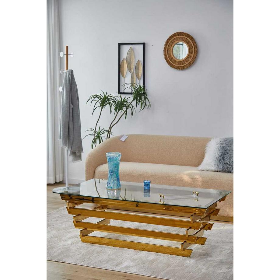 mutoni Tavolino Zelmino vetro oro 130  