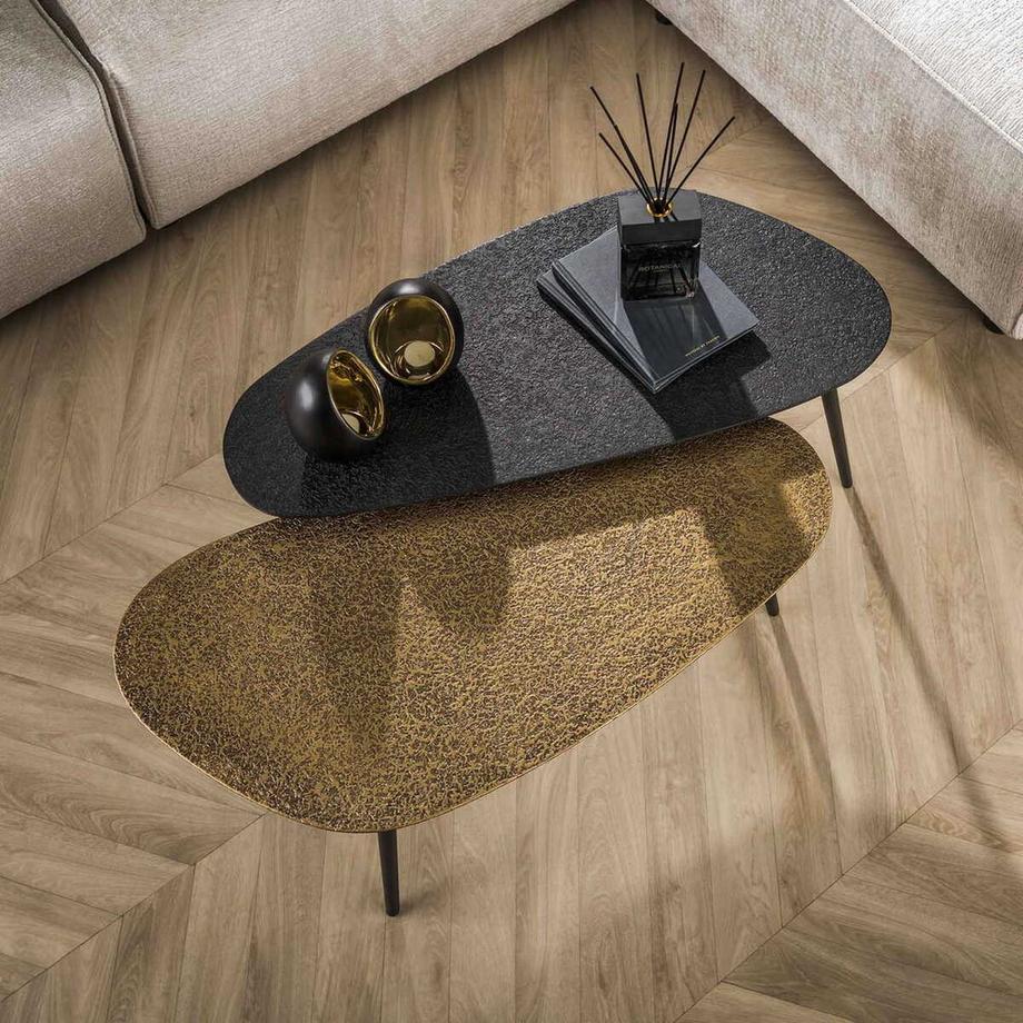 mutoni Couchtisch Metallic nierenförmig (2er-Set)  