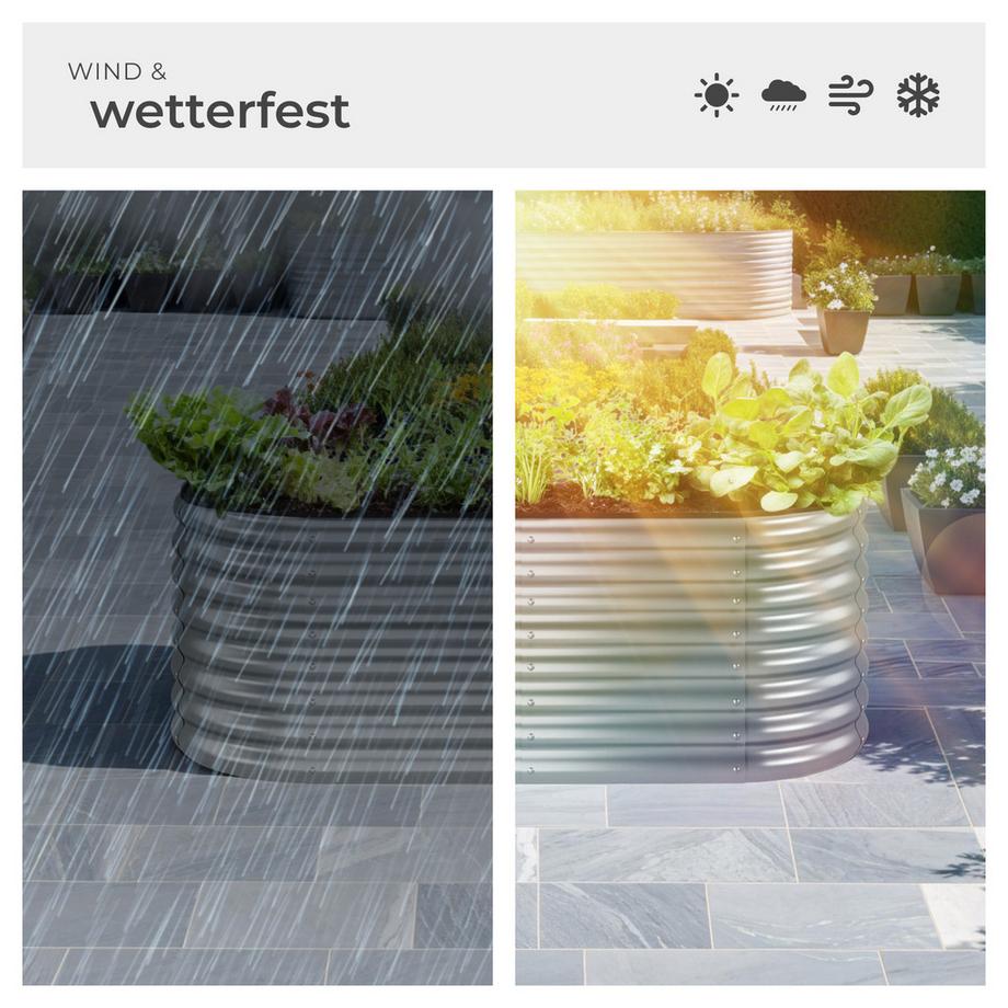 Tectake Carré potager FLORMMA en acier galvanisé  