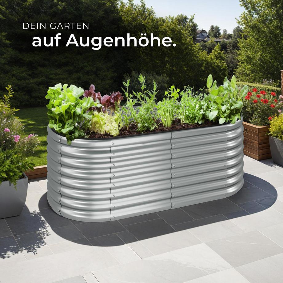 Tectake Carré potager FLORMMA en acier galvanisé  