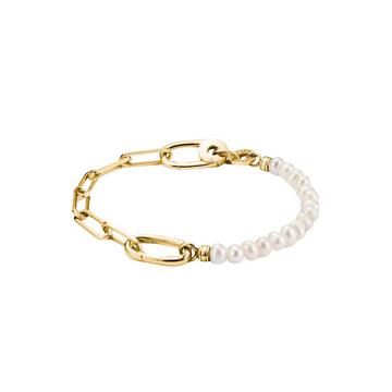 Charm-Armband mit Paperclip-Gliedern und Perlen sowie veretem Connect-Glied