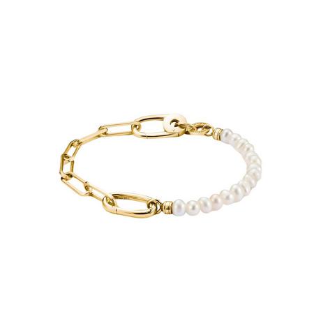 Thomas Sabo  Charm-Armband mit Paperclip-Gliedern und Perlen sowie veretem Connect-Glied 