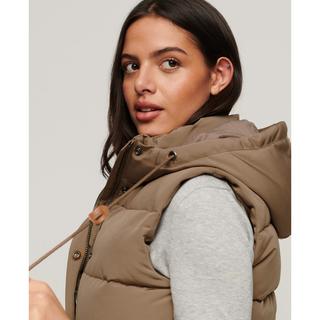 Superdry  ärmellose daunenjacke mit kapuze, damen everest 