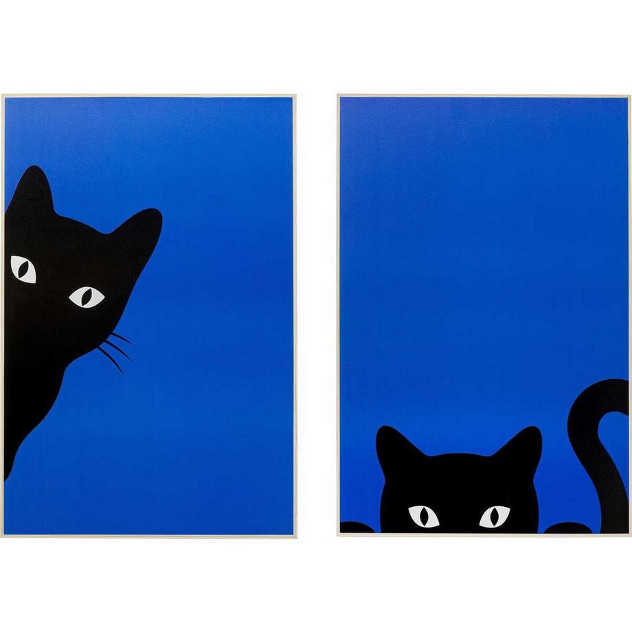 KARE Design Tableau encadré Ciao Gatto (lot de 2)  