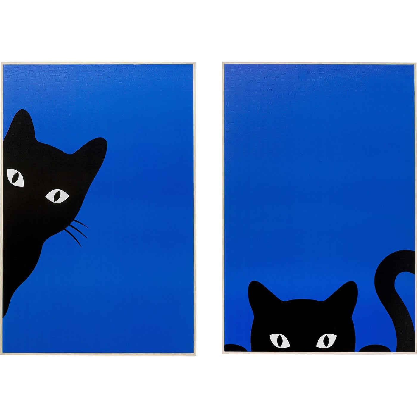 KARE Design Gerahmtes Bild Ciao Gatto (2er-Set)  