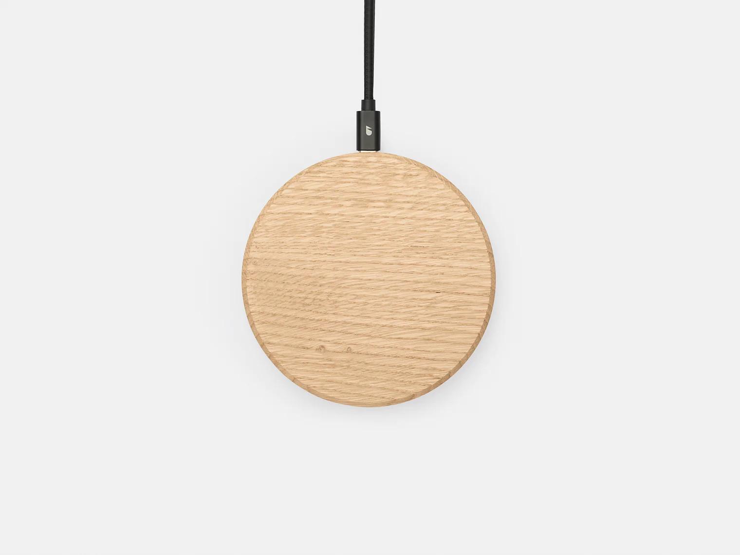 Oakywood  Slim Charging Pad - Bloc de recharge sans fil en bois massif 