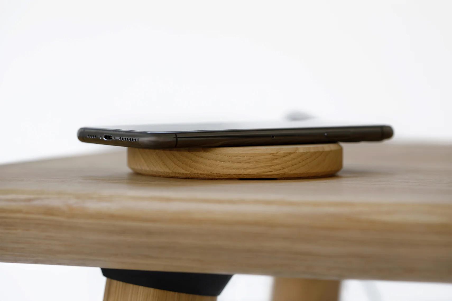 Oakywood  Slim Charging Pad - Bloc de recharge sans fil en bois massif 